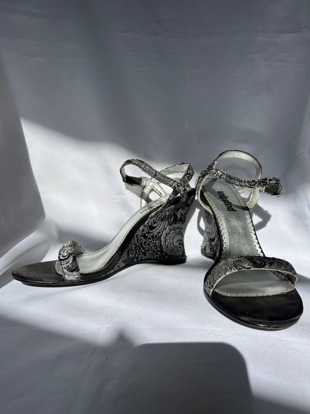 Unlisted Silver Patterned Wedge Sandals